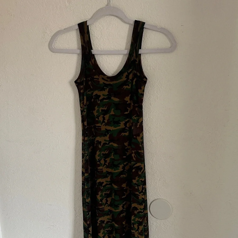 Jean Paul Gaultier SS 1999 CLASSIQUE Camouflage Maxi Dress + Long Sleeve Top - Picture 5 of 6